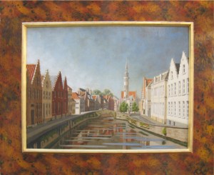 Spinolarei Grande with trompe d'oeil frame edged with gold leaf.