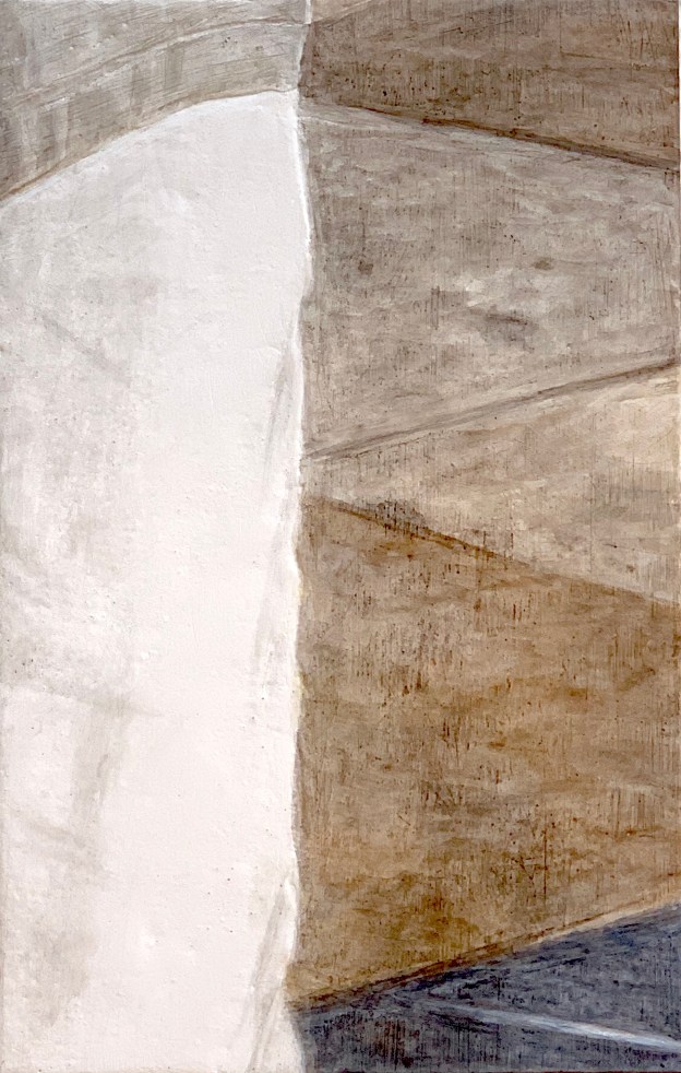 A Piece of Me #46, egg tempera over pastiglia on panel. 21 x 13.3 cm or 8 1/4 x 5 1/4 inn.