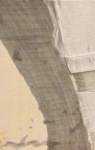 A piece of me #52, egg tempera over collage