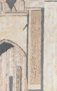 A Piece of Me #08, encaustic over collage on panel. 21 x 13.3 cm or 8 1/4 x 5 1/4 in.