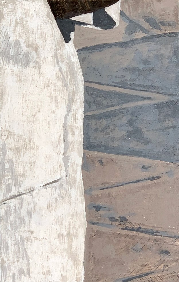 A Piece of Me #38, encaustic over pastiglia on panel. 21 x 13.3 cm or 5 1/4 x 8 1/4 in.