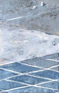 A Piece of Me #48, encaustic on panel over collage. 21 x 13.3 cm or 5 1/4 x 8 1/4 in.