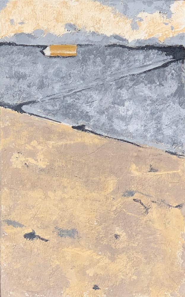 A Piece of Me #58, encaustic over pastiglia on panel. 21 x 13.3 cm or 8 1/4 x 5 1/4 in.