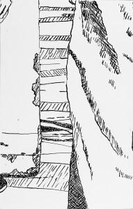 A Piece of Me #19, the underdrawing in pen and ink.