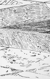 A Piece of Me #39, underdrawing in pen and ink