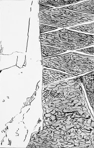 A Piece of Me #54, pen and ink underdrawing.