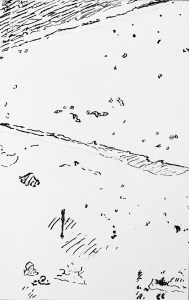 A Piece of Me #64 pen and ink underdrawing.