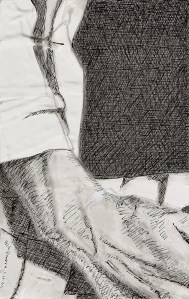 A Piece of Me #28, underdrawing in pen and ink.