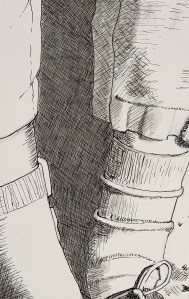 A Piece of Me #53, underdrawing in pen and ink.