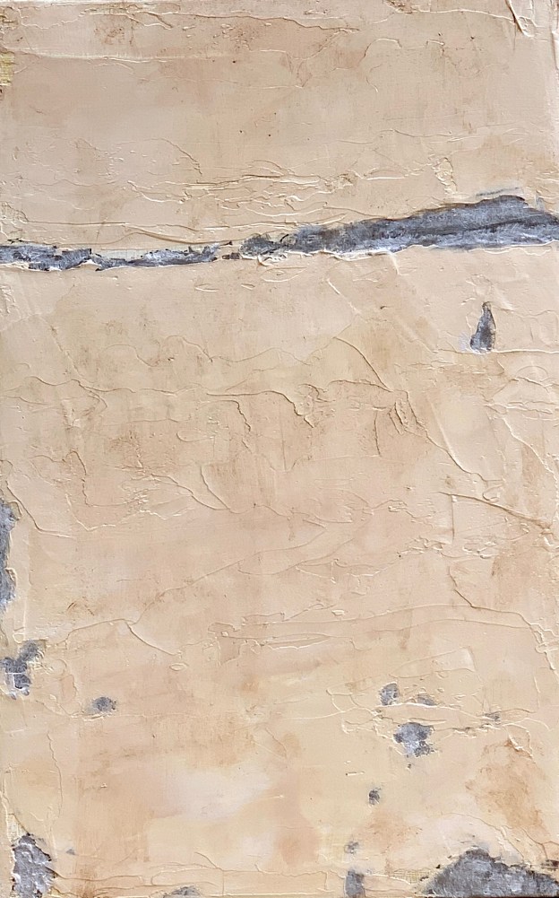 A Piece of Me #50, oil over pre textured acrylic modeling paste on panel. 21 x 13.3 cm or 5 1/4 x 8 1/4 in.