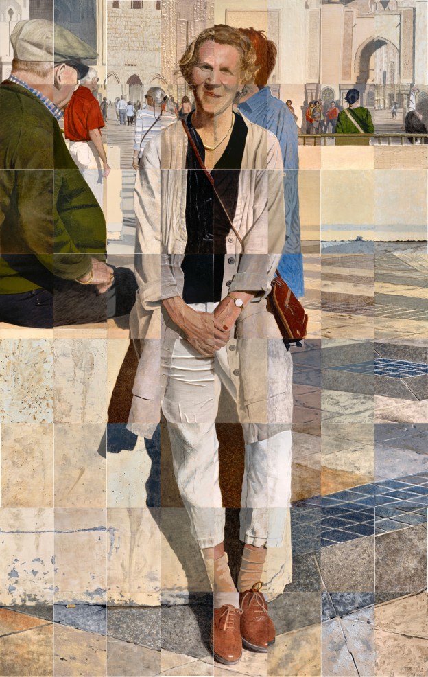 A Piece of Me, mixed media collage. 168 x 106.4 cm or 66 x 42 in.