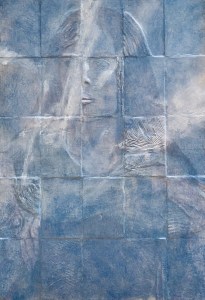 Anna, Back. Multimedia on panel. 44.5 x 63.5cm or 17.5 x 25 in.