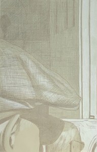 Panel #02, silverpoint underdrawing over tinted gesso, highlighted with white. 13.3 x 21 cm or 5 1/4 x 8 1/2 in.