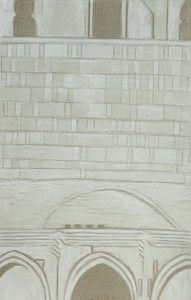 Panel #03, silverpoint underdrawing, silverpoint on tinted ground touched up with white. 13.3 x 21 cm or 5 1/4 x 8 1/2 in.