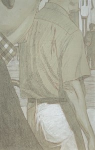 Panel #10, Silverpoint over tinted gesso ground, highlighted with white. 13.3 x 21 cm or 5 /1/4 x 8 1/2 in.