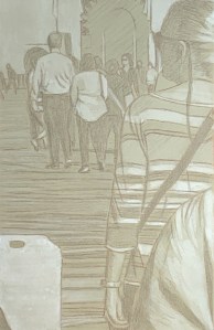 Silverpoint underdrawing #11 on toned gesso ground. 13.3 x 21 cm or 5 1/4 x 8 1/2 in.