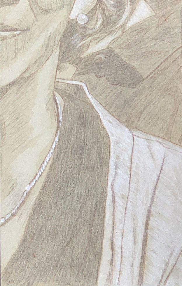 #13 Silverpoint on tinted panel, highlighted with titanium white.