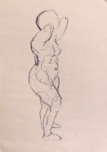 3 minute pose. Charcoal on toned sketching paper.