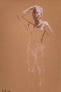 Conté crayon on Canson tinted paper. 30 x 50 cm.