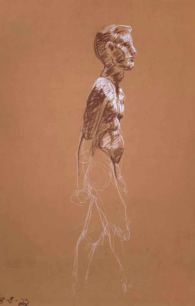 Conté crayon on Canson tinted paper. 30 x 50 cm.