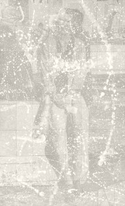 Pieces of Me/Pieces of Eight. Titanium white over silverpoint.  Final size: 106.5 x 168 cm or 42" x 66"