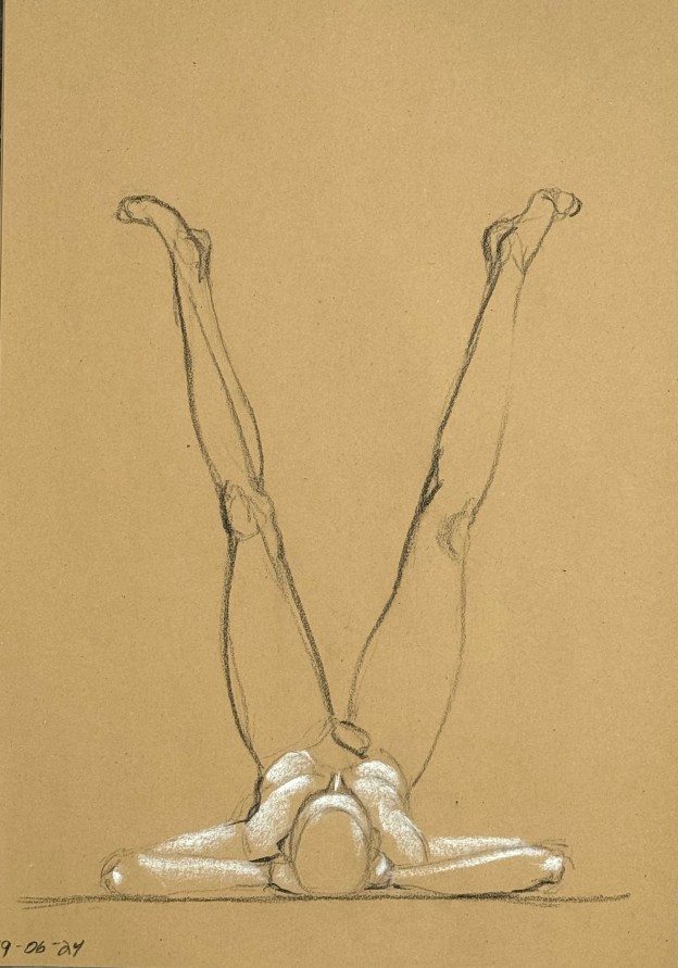 figure drawing on recycled paper, 35 x 50 cm