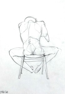 Figure Drawing. Charcoal pencil on sketch paper. 25 x 40