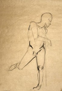 Figure Drawing 02/09/2026. Carbon pencil on recycled paper. 35 x 50 cm.