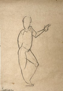 Gestural Figure Drawing 09092026, charcoal on toned paper, 35 x 50 cm.