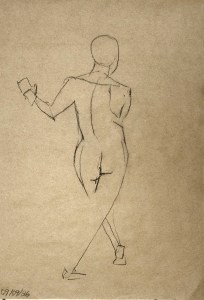 3 minute Figure Drawing 09092026, charcoal on toned paper, 35 x 50 cm.